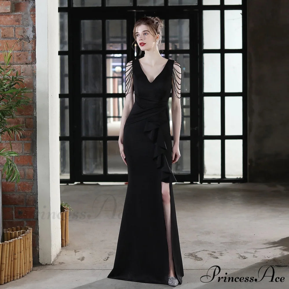 Ava Cowl Stylish Neck Formal Dress BLACK / XS