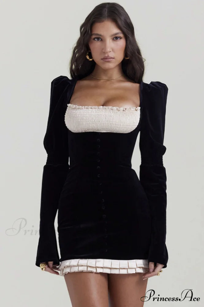 Azaria Black Stylish Vintage Dress