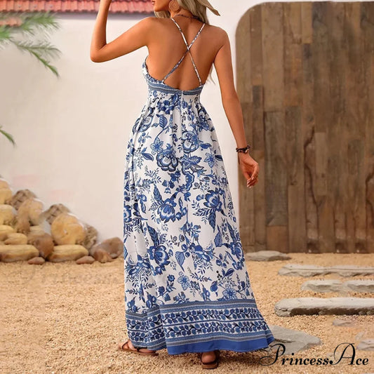 Azure Ivory China Chiffon Floral Petite Dress oldfloraldress-250126