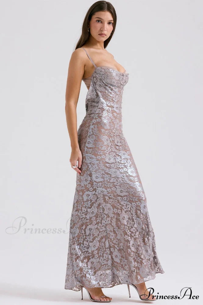 Azzurra Ice Stylish Blue Lace Dress