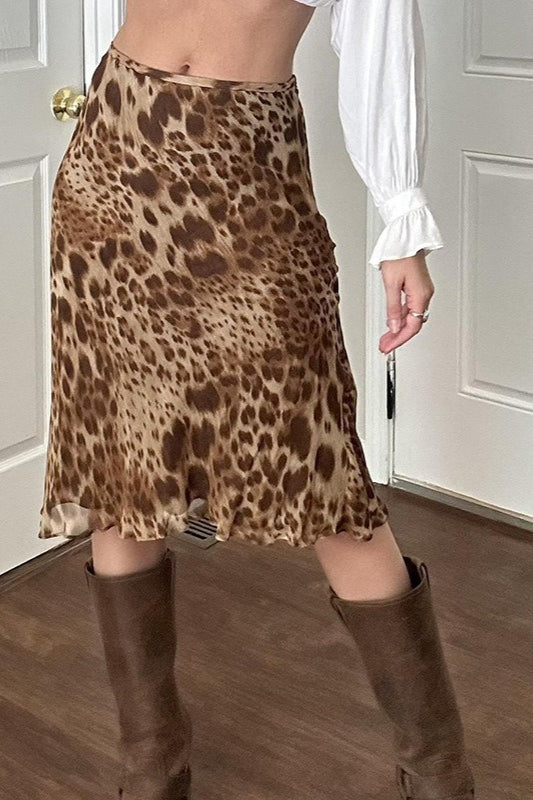 Retro Chic Leopard Tulle Skirt