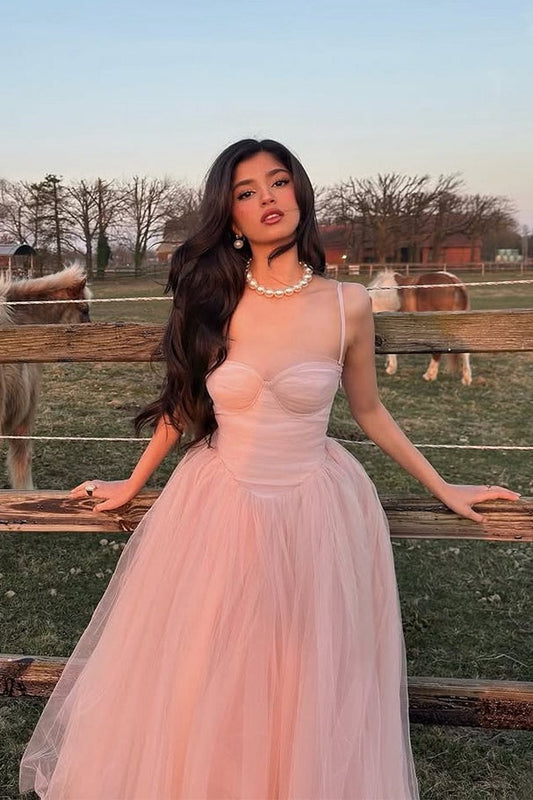 Ballet Style Sweet Tulle Cami Long Prom Dress