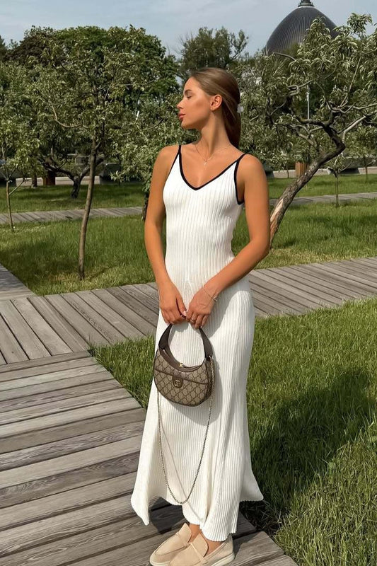 Color Block Cami Split Maxi Dress