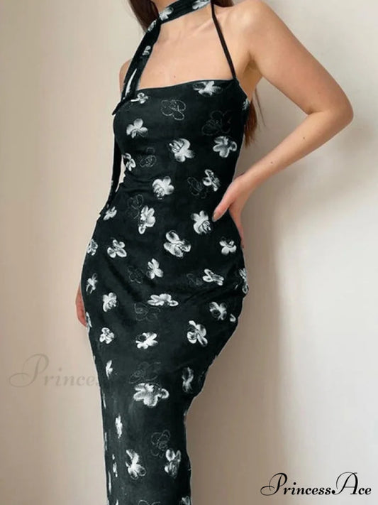 Back Slit Patchwork Trendy Long Denim Skirt Black / S