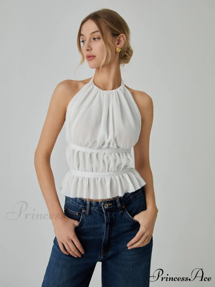 Backless Halter Graceful Tank Top