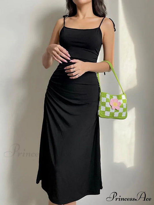 Backless Split One Trendy Shoulder Ribbed Maxi Dress