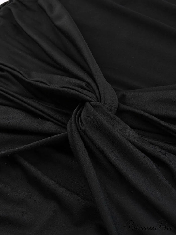 Backless Split One Trendy Shoulder Ribbed Maxi Dress