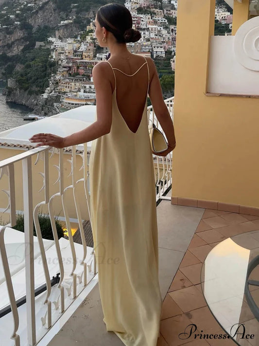 Backless Vacation Graceful Long Dress