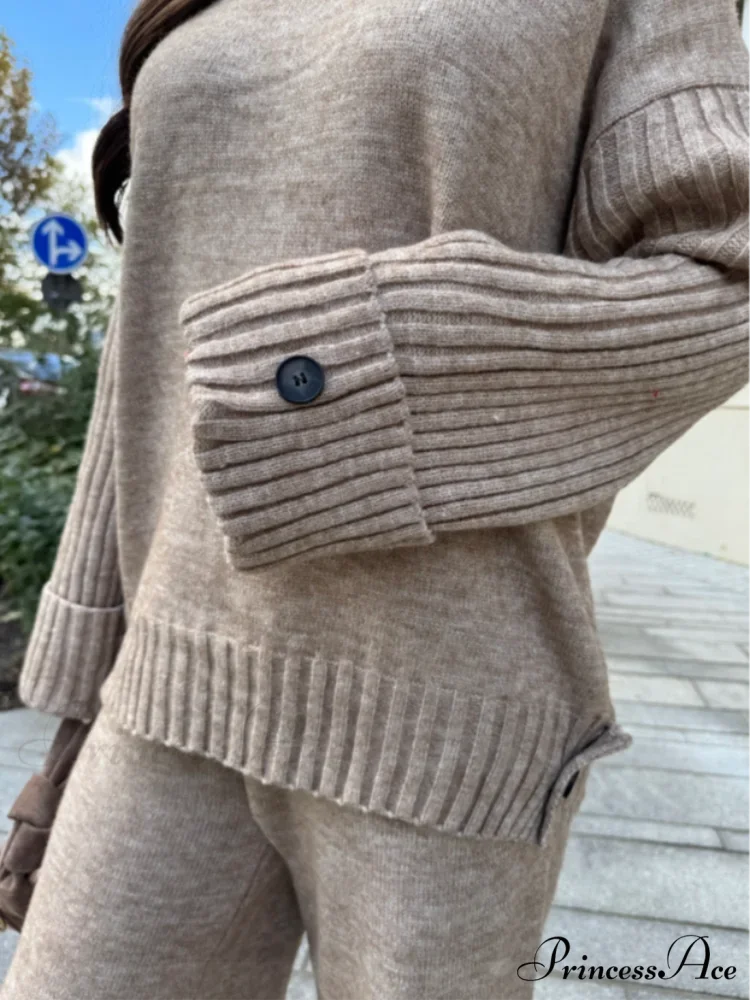 Baggy Knitted Round-neck Sweater for Women swraters-241228