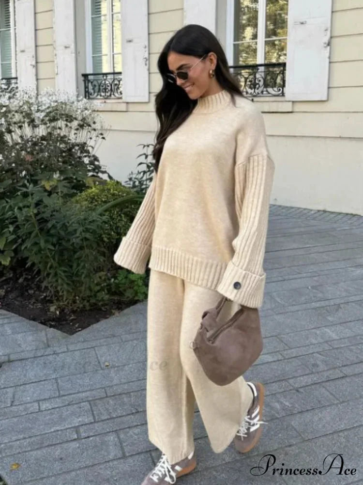 Baggy Knitted Round-neck Sweater for Women swraters-241228