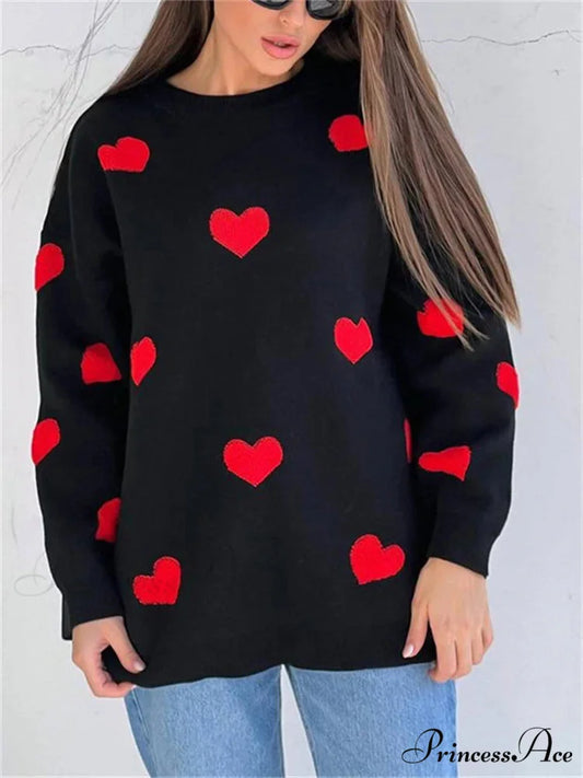 Baggy Style Patchwork Extended Sleeve Jumper Black / S swraters-241228