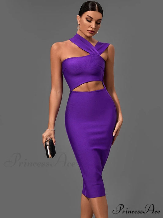 Bandage Dresses for Women Purple Bodycon Dress Purple / L