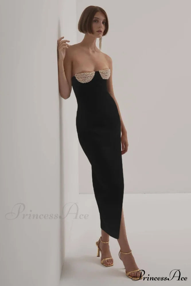 Baroque Pearl Stylish Chest Cup Dress