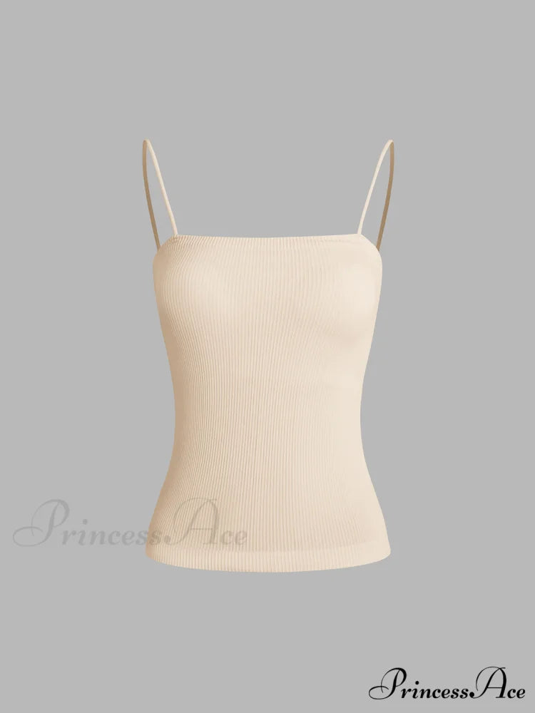 Basic Cami Graceful Padded Tank Top Apricot / S