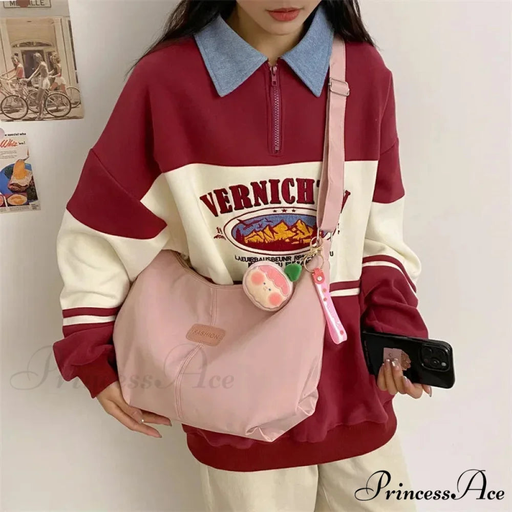 Basic University Style Nylon Spacious Crossbody crossbody-250126
