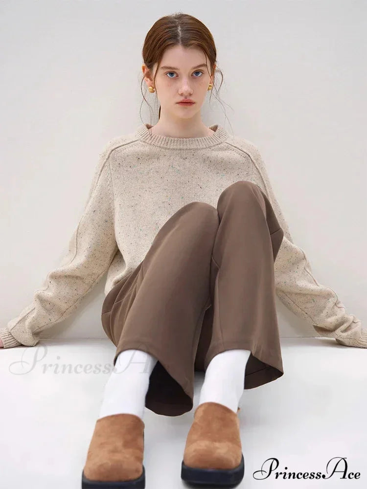 Basic Vibrant Spot Wool Pullover Jumper swraters-241228