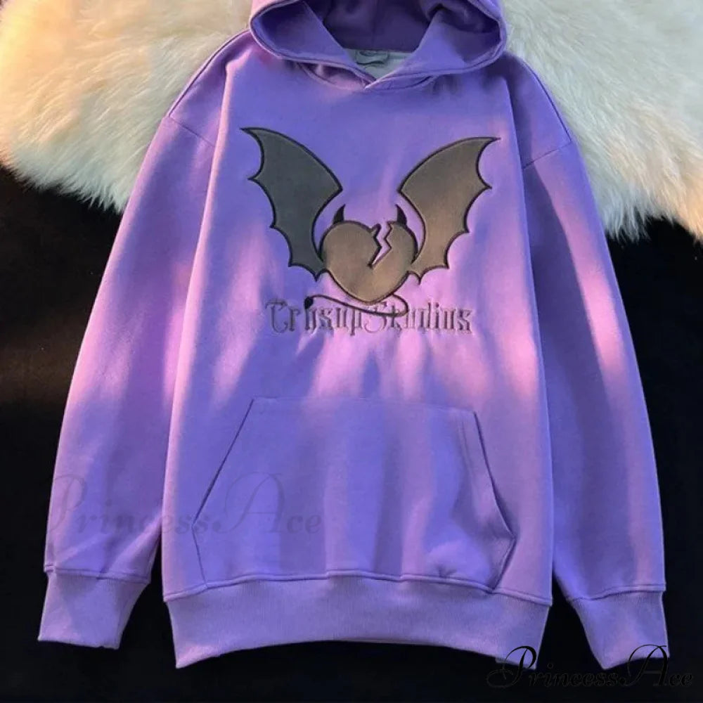 Bat Stitching Harajuku Hoodie hoodies-241228