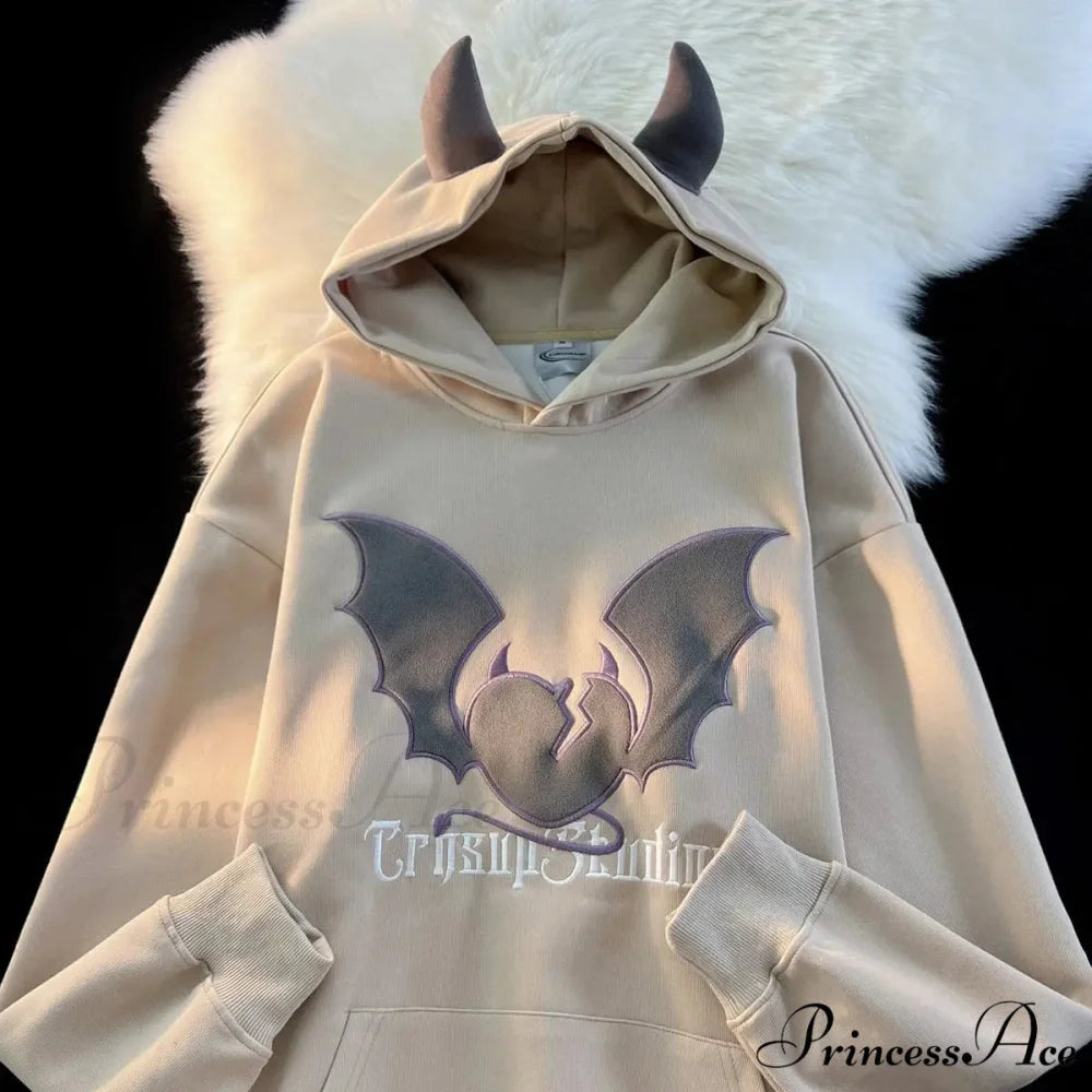 Bat Stitching Harajuku Hoodie hoodies-241228
