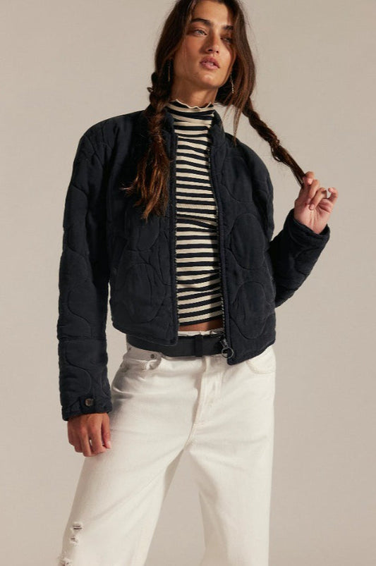 Vintage Urban Casual Quilted Stand-Collar Coat