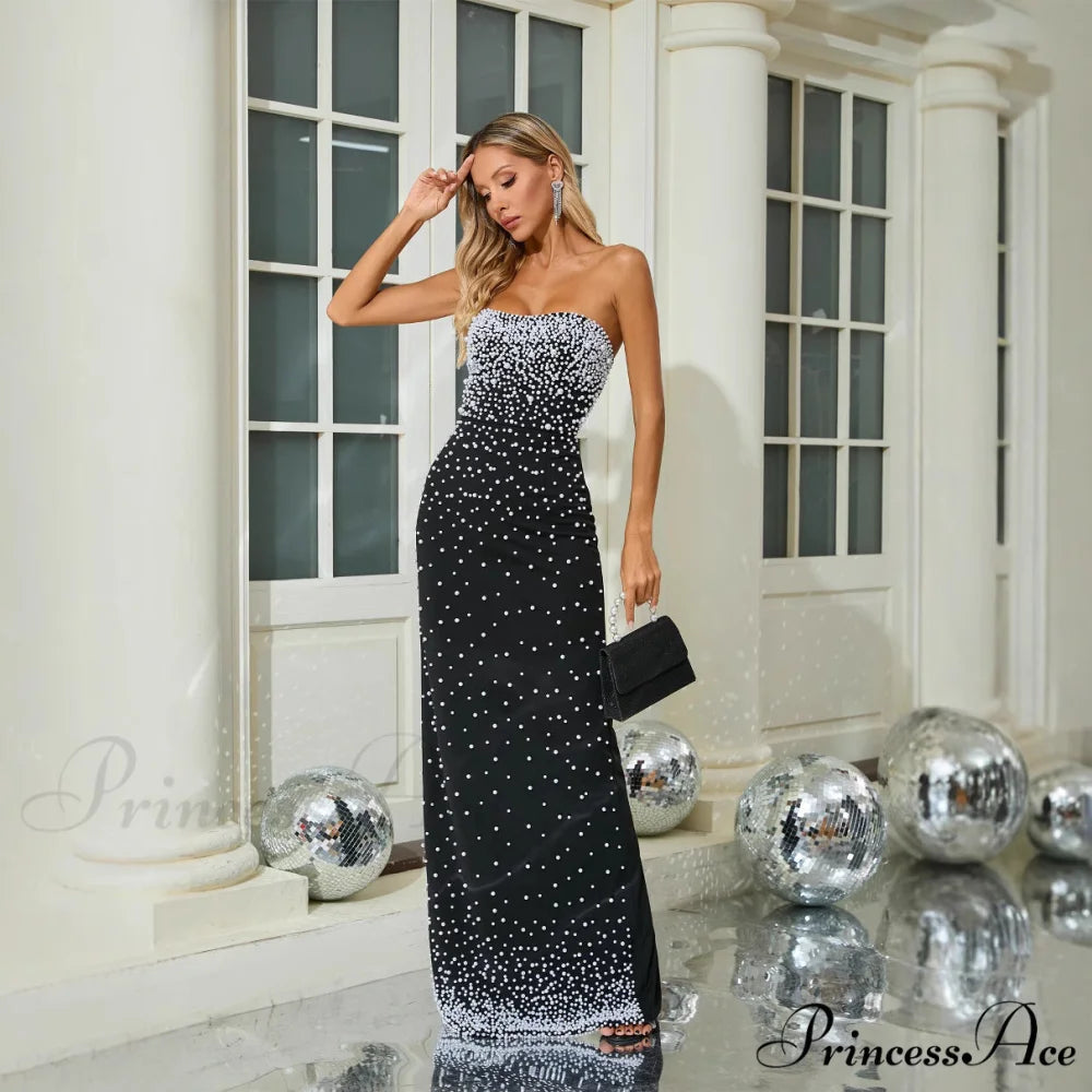 Beaded Sleeveless Fitted Full-Length Prom Gown promdress-250223