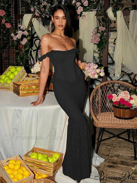 Beautiful Long Vacation Dress Black / S vacationdress-250223