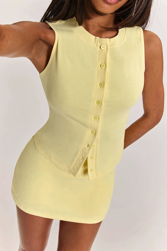 Elegant Sleeveless Slim Mini Two Piece Set