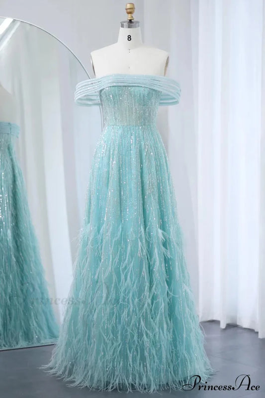 Bella Off-the-Shoulder Graceful Beaded Maxi Dress