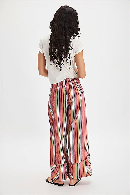 Striped High Waist Wide Leg Pants