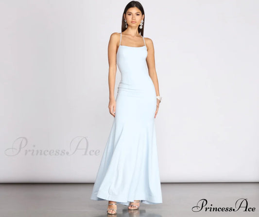 Billie Crepe Lace Charming Up Mermaid Gown LIGHT BLUE / 1