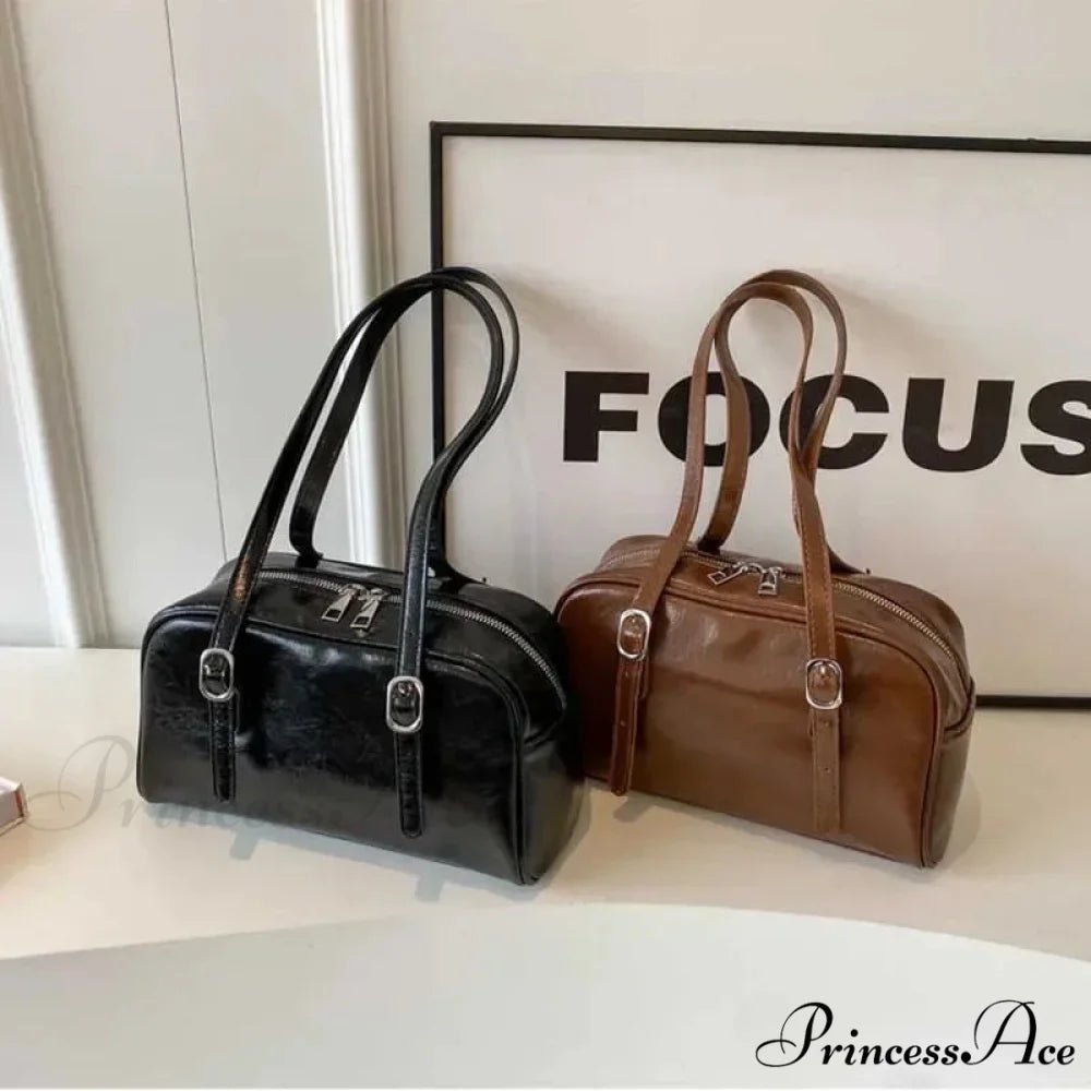 Black-and-White Style Boston Shoulder Crossbody Bag shoulder-250126