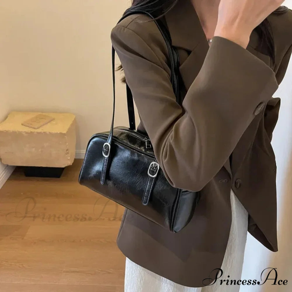 Black-and-White Style Boston Shoulder Crossbody Bag shoulder-250126