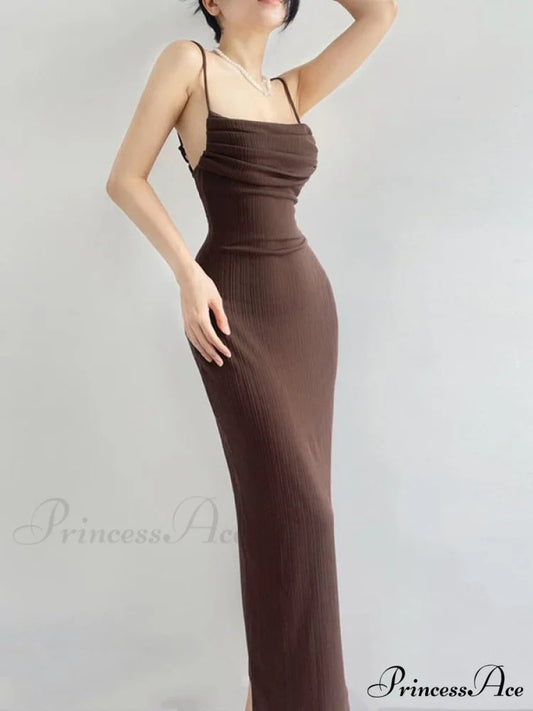 Black Backless Bodycon Dress S / Black