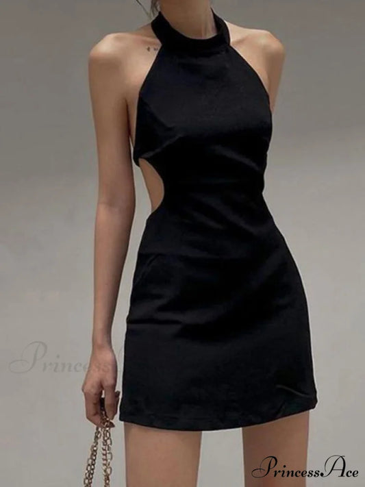 Black Halter Graceful Crop Cami Top Black / S