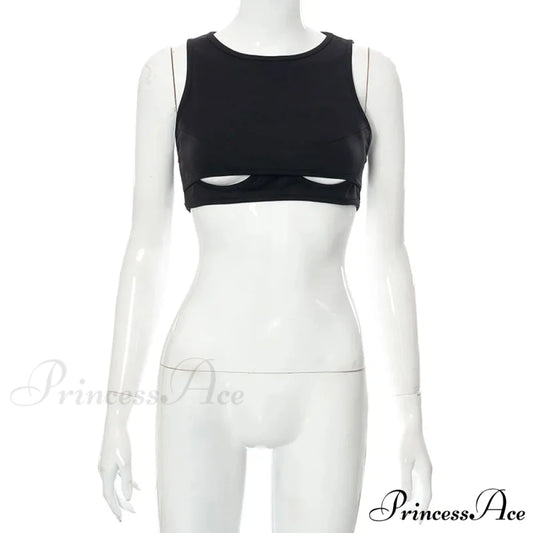 Black Under-cut Stylish Crop Top black / S