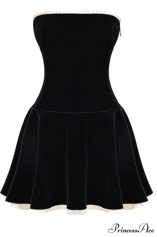 Black Velvet Off Charming The Shoulder Dress