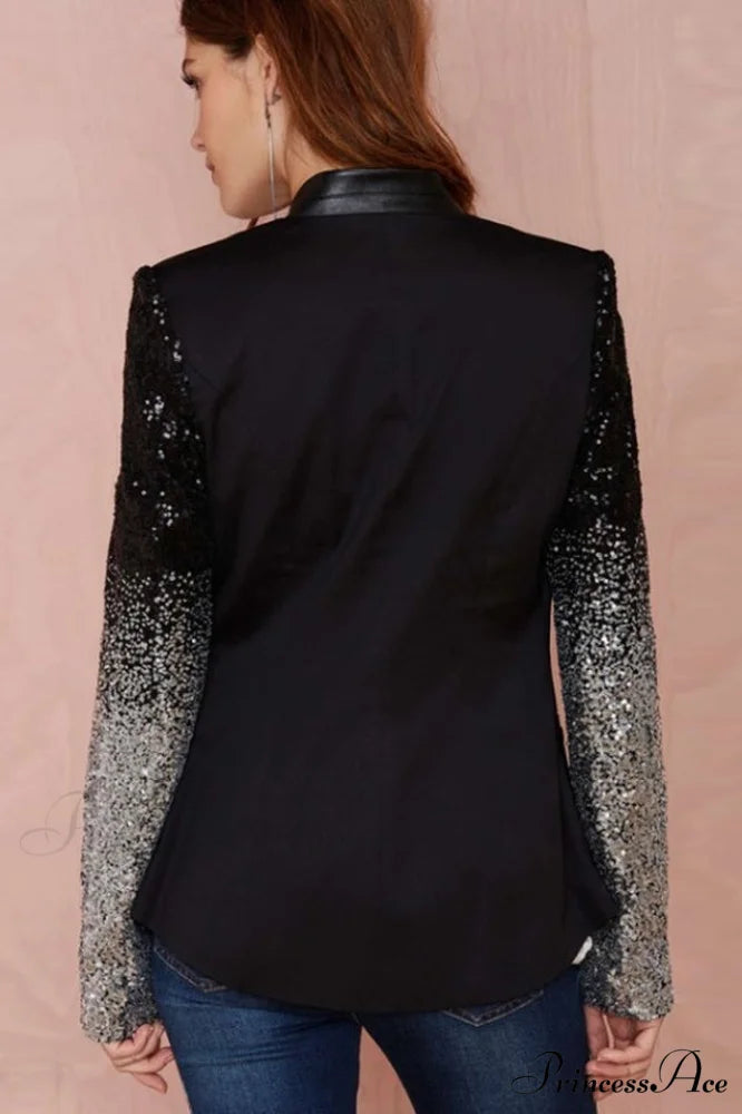 Blazer With Stylish Sequins Sleeve