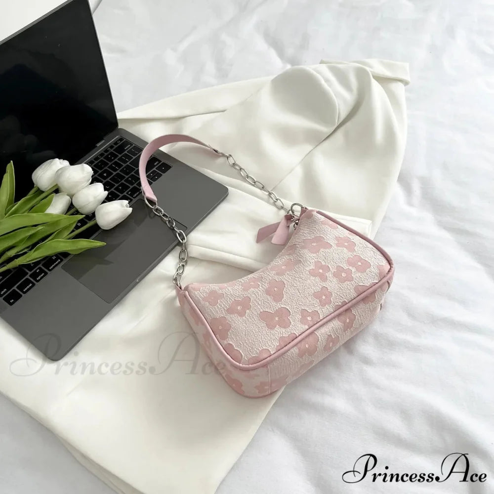 Blossom Design Handle Armpit Shoulder Bag color6 shoulder-250126