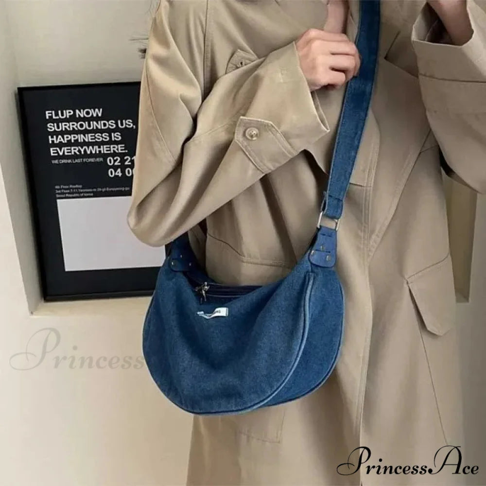 Blue Adjustable Strap Crossbody Shoulder Bag shoulder-250126
