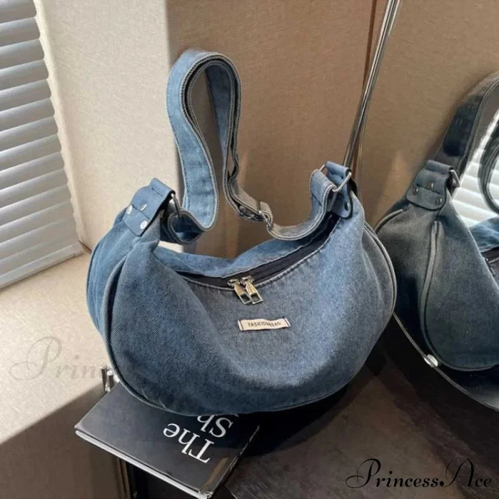 Blue Adjustable Strap Crossbody Shoulder Bag shoulder-250126