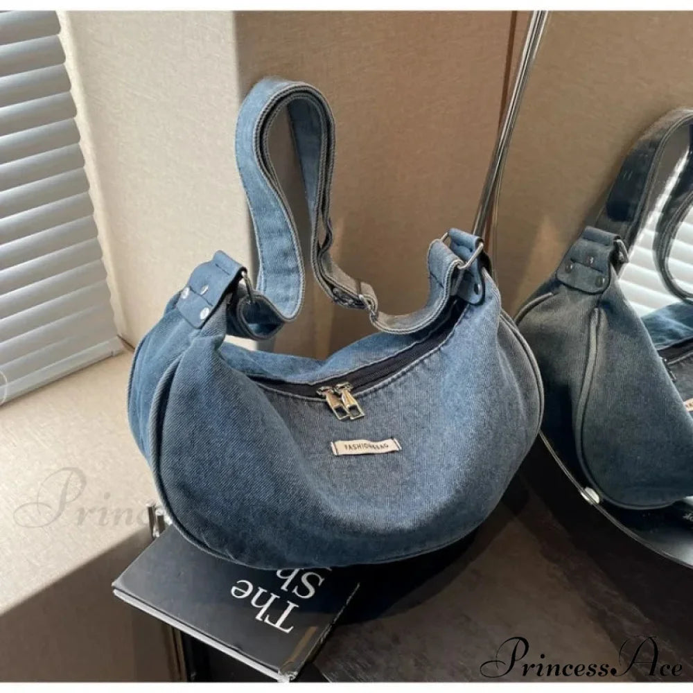 Blue Adjustable Strap Crossbody Shoulder Bag LightBlue / 32X10X19CM shoulder-250126