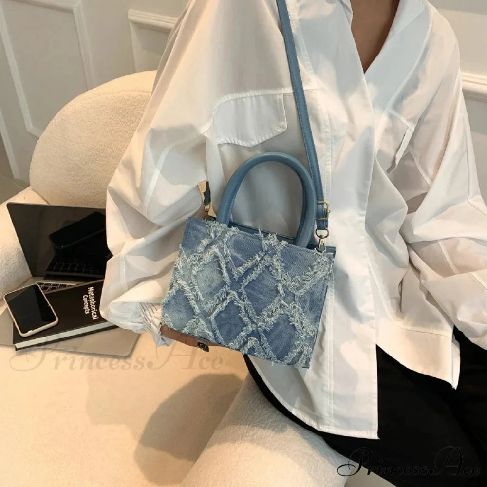 Blue Messenger Bag Summer Stylish Crossbody Purse handbag-250126