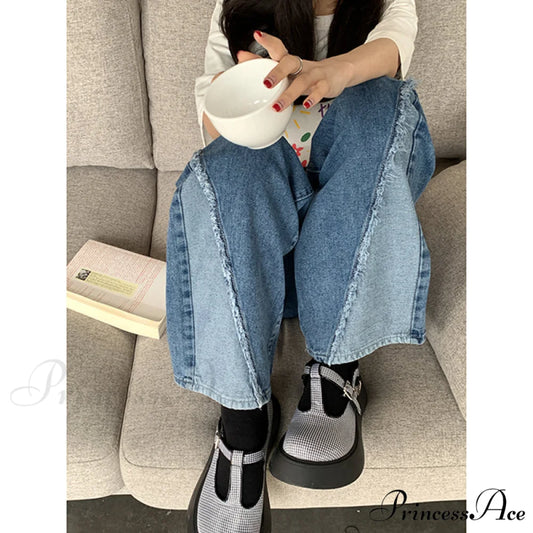 Blue Vintage High Waist Baggy Jeans