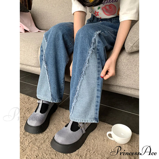 Blue Vintage High Waist Baggy Jeans