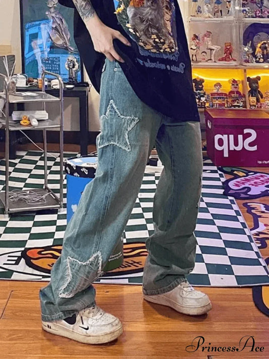 Blue Wash Low Trendy Waist Boyfriend Jeans Blue / S