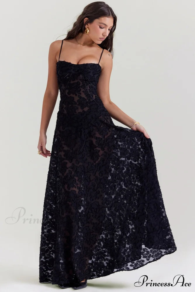 Blush of Elegance Charming Lace Maxi Dress