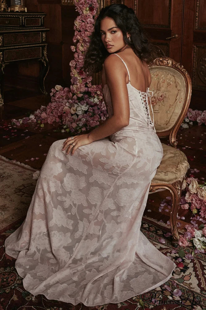 Blush of Elegance Charming Lace Maxi Dress