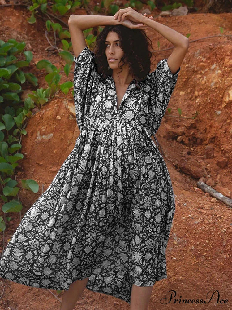 Bohemian Antique Lantern Sleeve Dress bohodress-250126