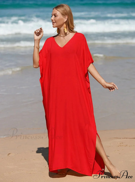 Bohemian Smock Robe for Plus Size Women S / Red