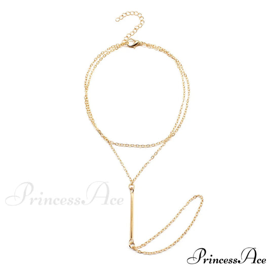 Boho Chic Simple Metal Rod Triangle Chain Anklet