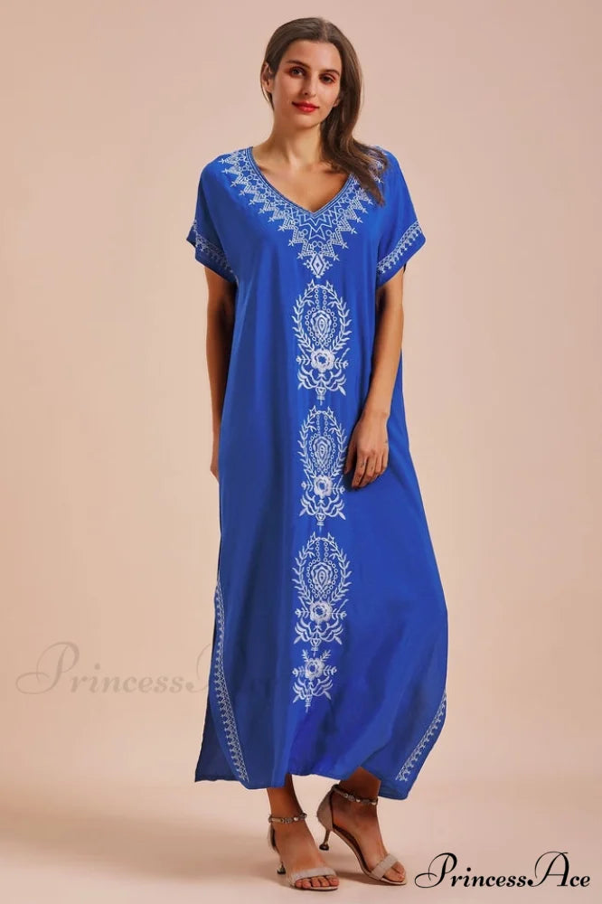 Boho Print Stylish Slit Dress